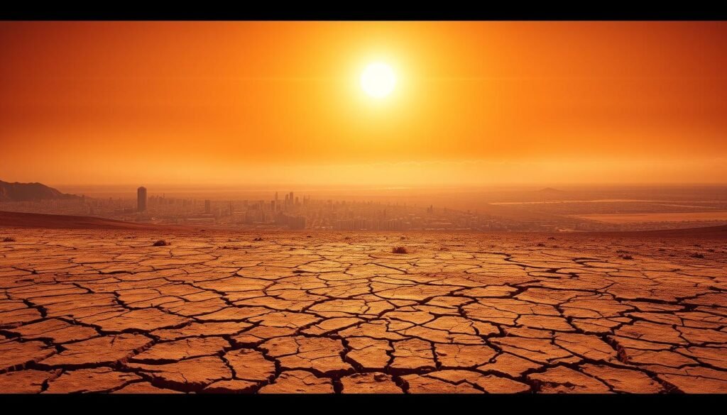 A vast, arid landscape under a scorching sun. In the foreground, a scarred and cracked earth, the result of failed mitigation efforts, now giving rise to water scarcity and social unrest. In the middle ground, a bustling urban center, its skyscrapers and infrastructure overwhelmed by the consequences of adaptation strategies gone awry. In the background, a horizon clouded by the haze of environmental degradation, a testament to the unintended consequences of humanity's attempts to combat climate change. The scene conveys a sense of urgency, highlighting the delicate balance between mitigation and adaptation, and the need to carefully consider the broader implications of our actions. A vast, arid landscape under a scorching sun. In the foreground, a scarred and cracked earth, the result of failed mitigation efforts, now giving rise to water scarcity and social unrest. In the middle ground, a bustling urban center, its skyscrapers and infrastructure overwhelmed by the consequences of adaptation strategies gone awry. In the background, a horizon clouded by the haze of environmental degradation, a testament to the unintended consequences of humanity's attempts to combat climate change. The scene conveys a sense of urgency, highlighting the delicate balance between mitigation and adaptation, and the need to carefully consider the broader implications of our actions.